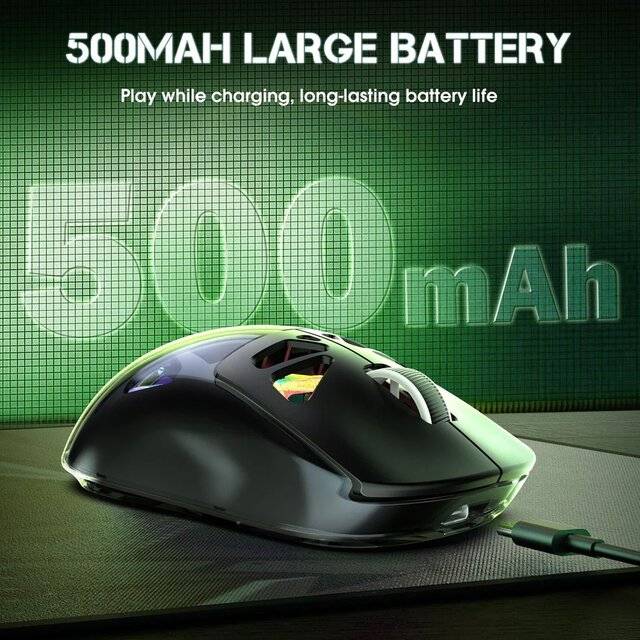 Onikuma CW930 RGB Wireless Mouse (Black) - صورة 2