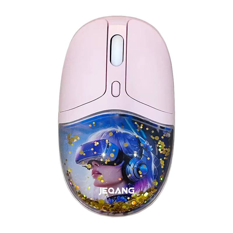 JEQANG JW‑D237 Wireless Mouse BT‑2.4GHz (Pink)