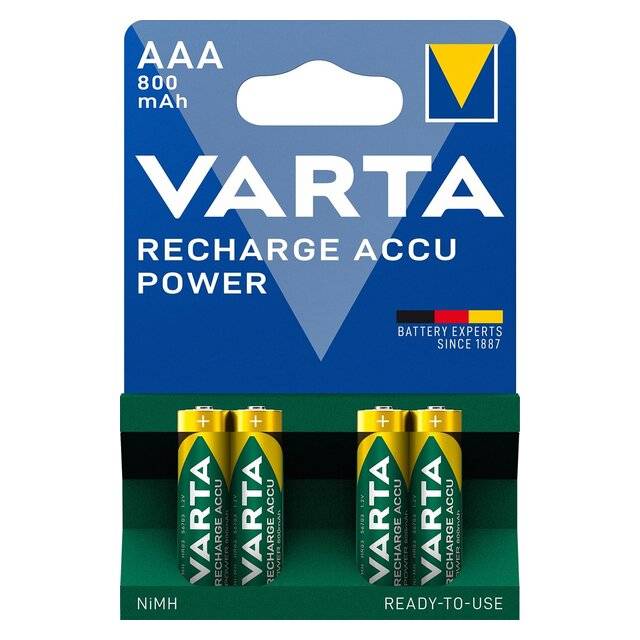 Varta Recharge Accu Power AAA 800mAh (4 Batteries)